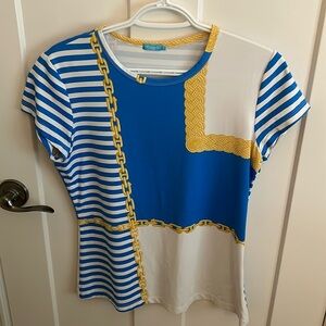 J. McLaughlin Classy Nautical Top, size M
